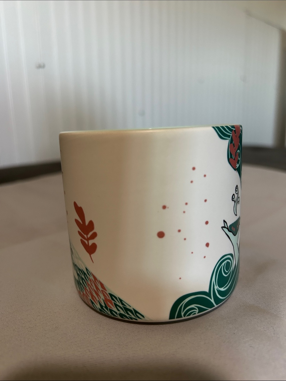 Starbucks White Ceramic Logo Mug w/ beautiful teal & rose gold accent mermaid - Picture 7 of 10